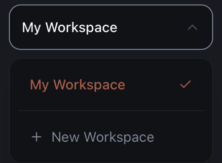 CastLock workspace switcher dropdown in the sidebar