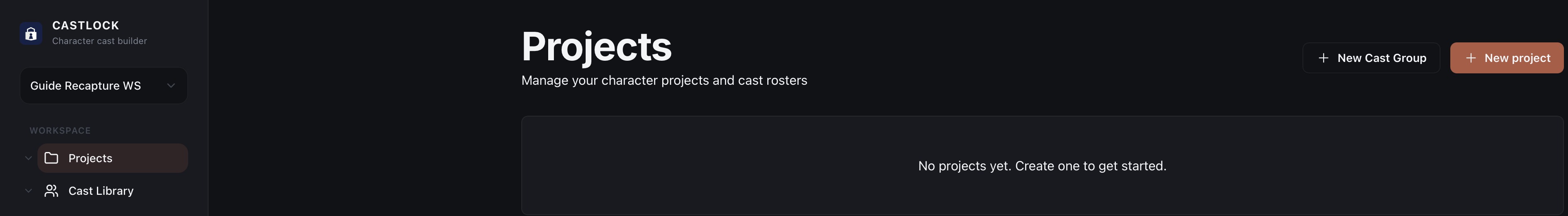 CastLock sidebar after switching to a new workspace